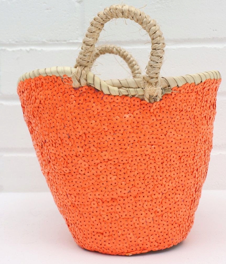 Donica z cekinami mini Kosz pomarańczowa Marka inna