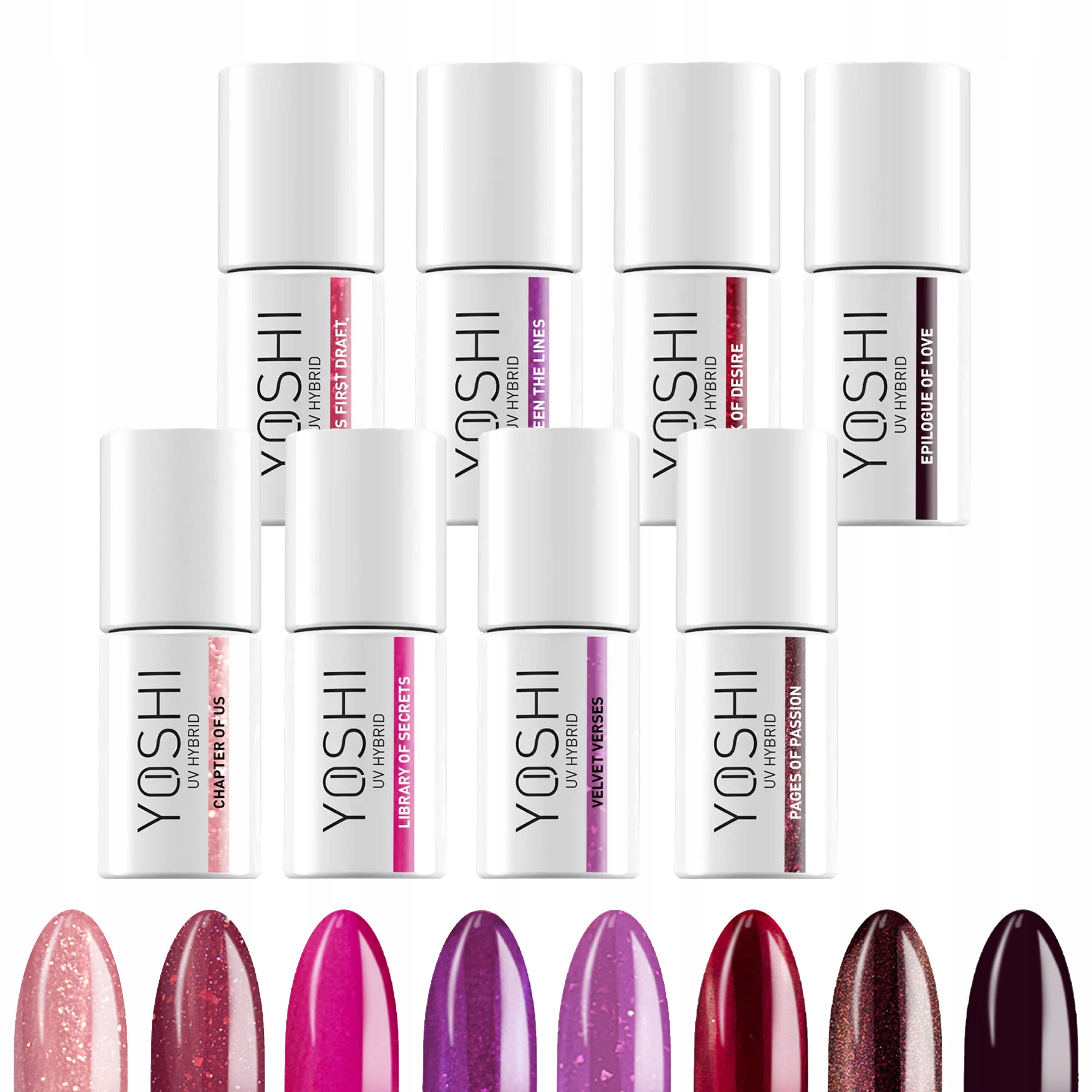 Yoshi Lakier Hybrydowy Do Paznokci Cała Kolekcja Written in Love 8 sztuk
