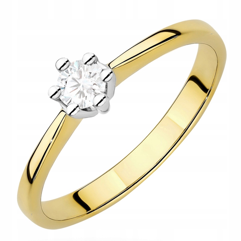 Zlatý Prstýnek pr. 585 14k Laboratorní diamant 0,15ct
