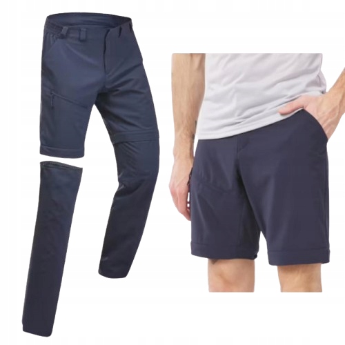 Męskie Spodnie Trekkingowe Turystyczne 2w1 Spodenki 3 Kieszenie Modułowe L