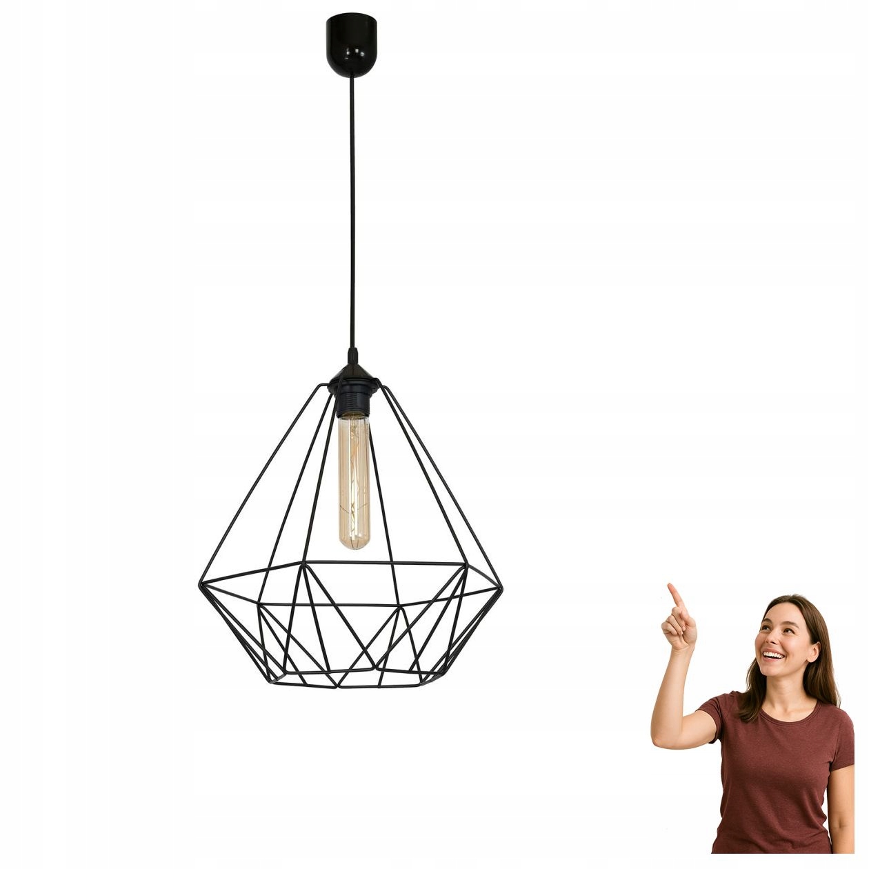 Závěsná drátěná lampa Basket New 8062 Luminex