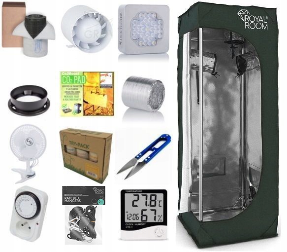 

Growbox Zestaw Namiot 40x40x120cm Lampa Led 55W