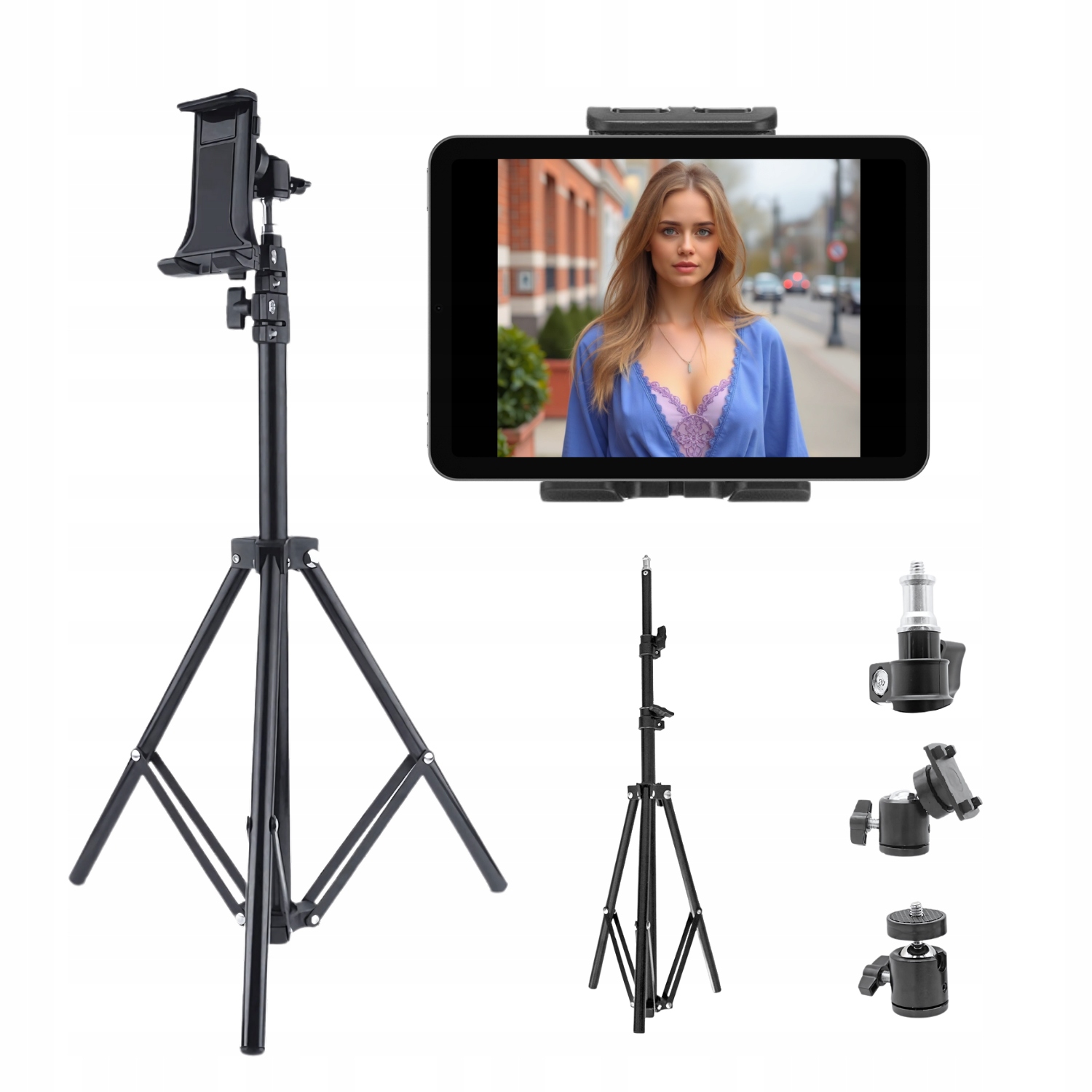 Statyw tripod uchwyt na aparat telefon tablet 160cm uniwersalny 3.5-10''