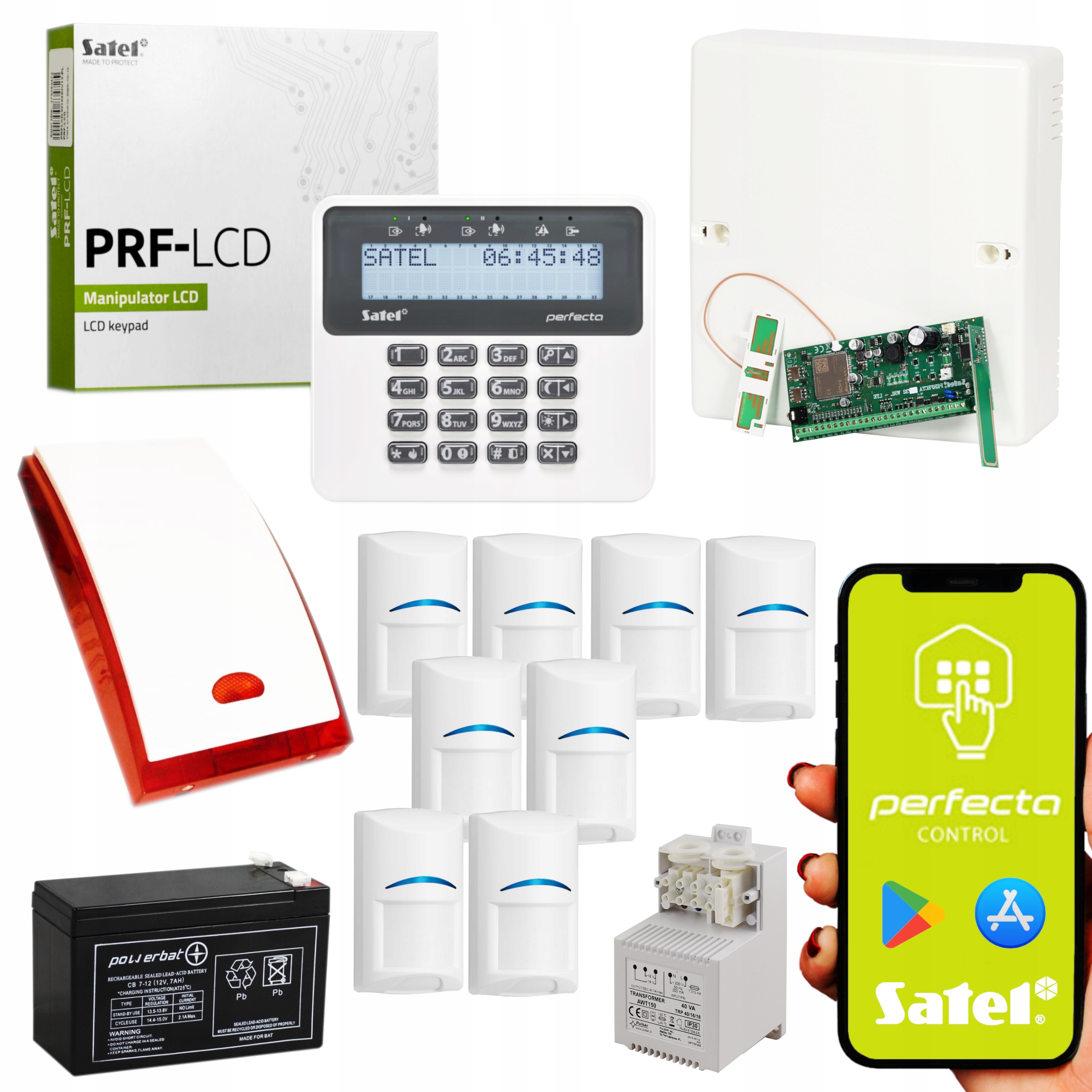 ALARM NA 8 CZUJEK SATEL PERFECTA ANDROID PET 20KG