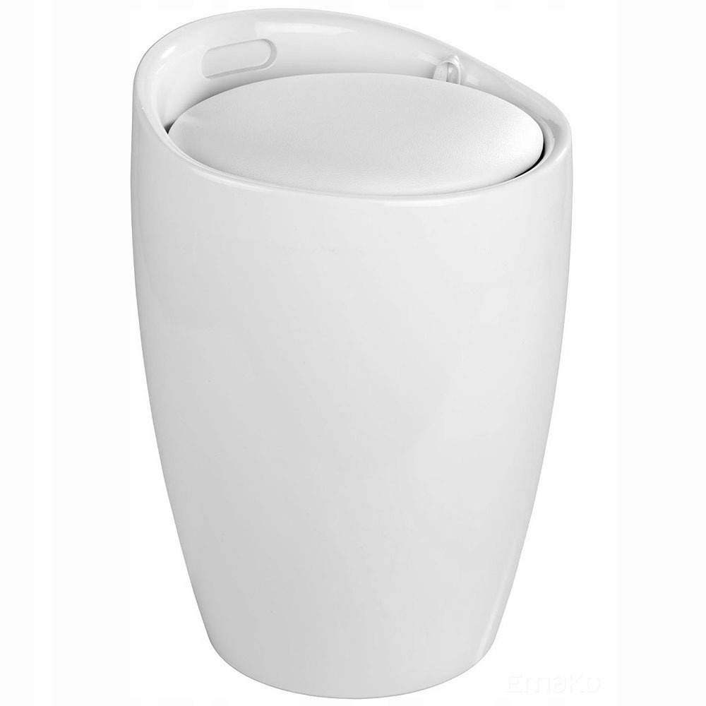Pufa Kôš Na Bielizeň Plast Okrúhly Biely 20L 51X36X36CM