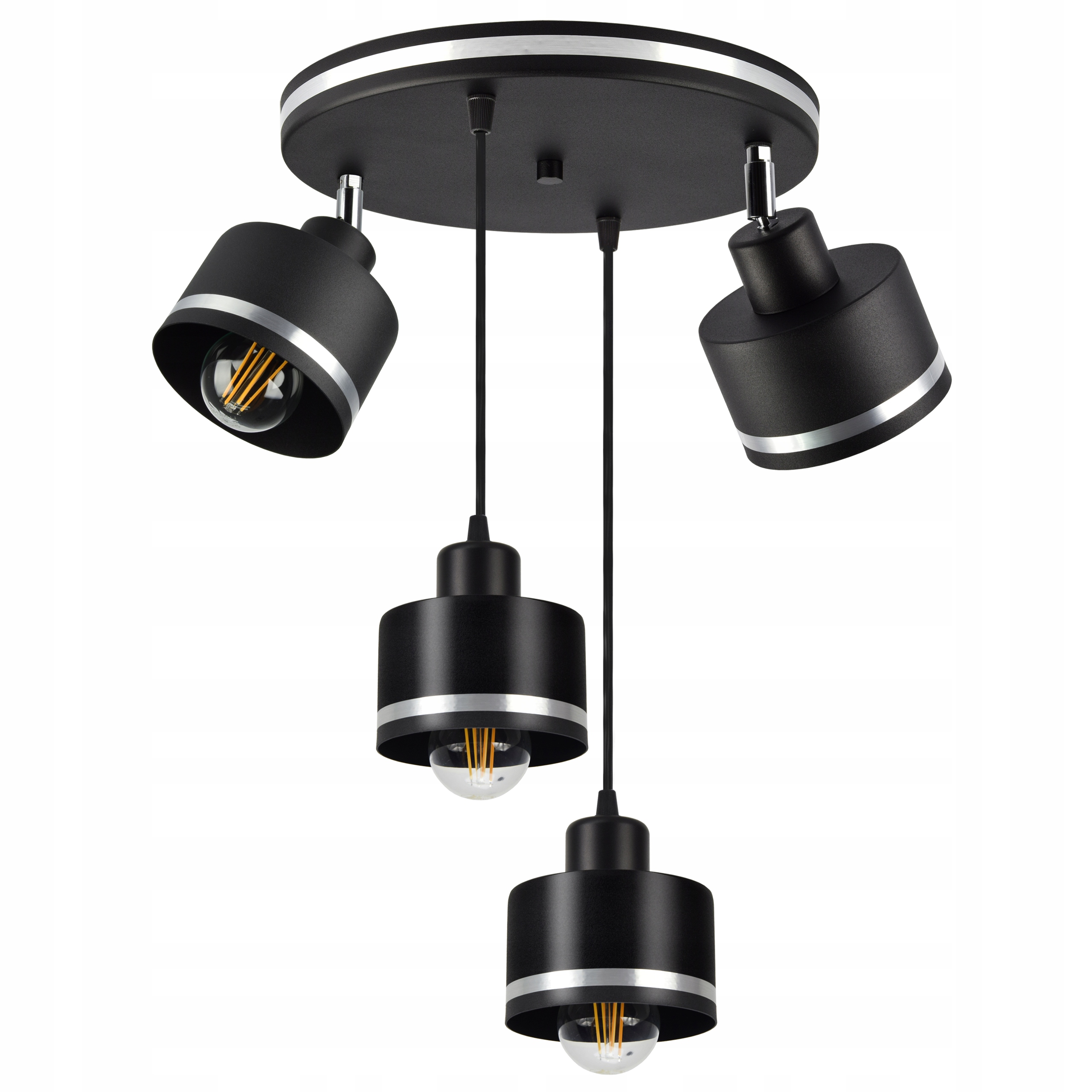 

Metalowa Lampa Plafon Sufitowa Żyrandol z Paskiem