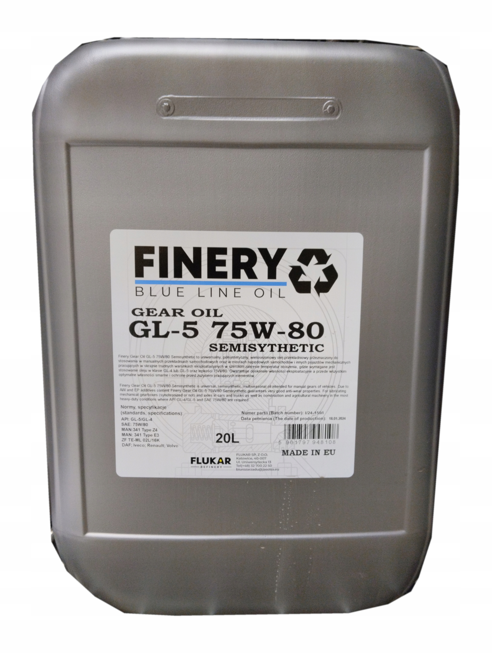 FINERY 75W80 GL-5 20L. OLEJ PRZEKŁADNIOWY