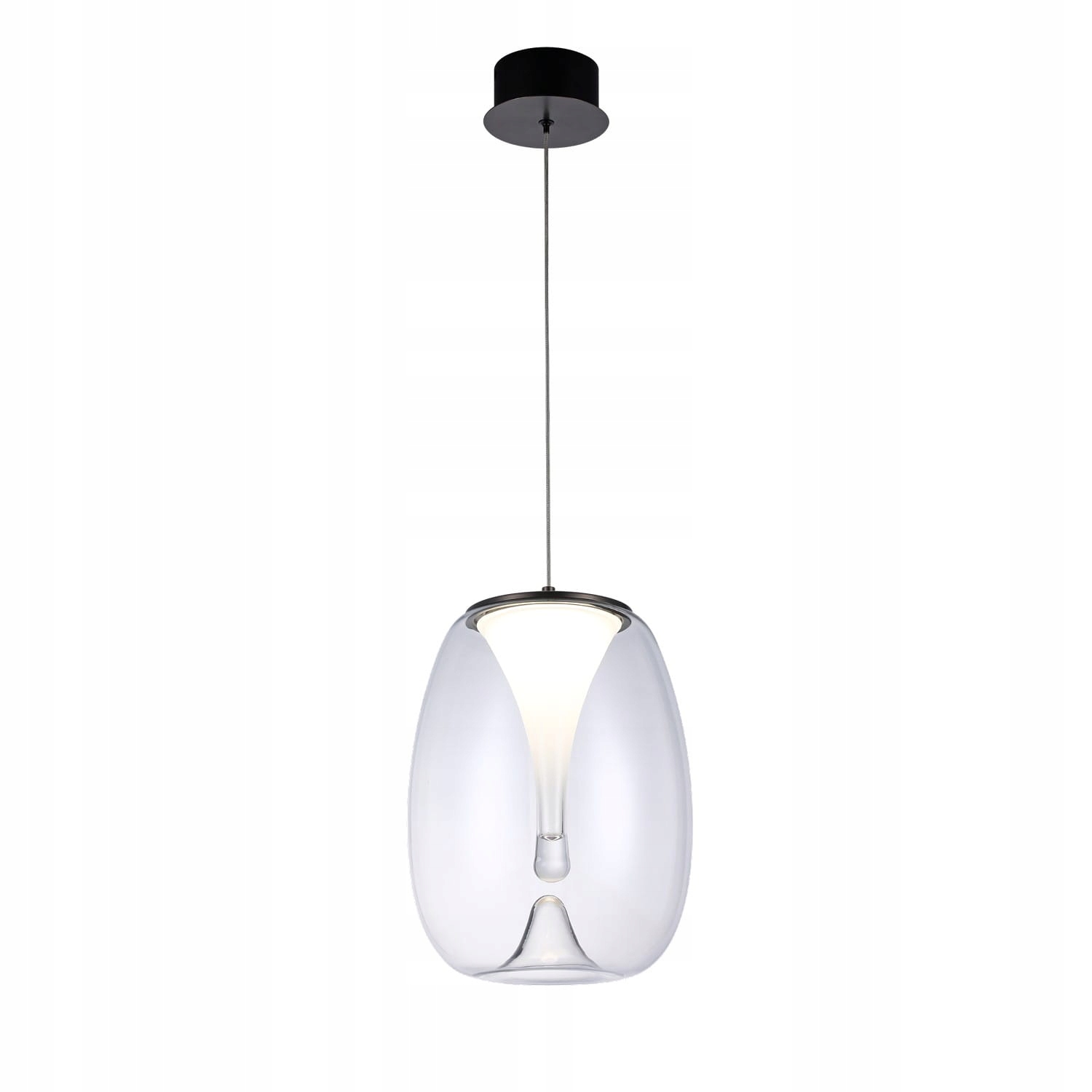 Lampa wisząca czarna Pamela przezroczysty klosz Led 16W nad stół AZzardo
