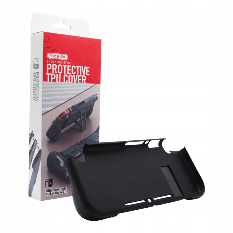 You2K Grip nakładka uchwyt etui podstawka 2 w 1 do Switch v1 v2 czarny