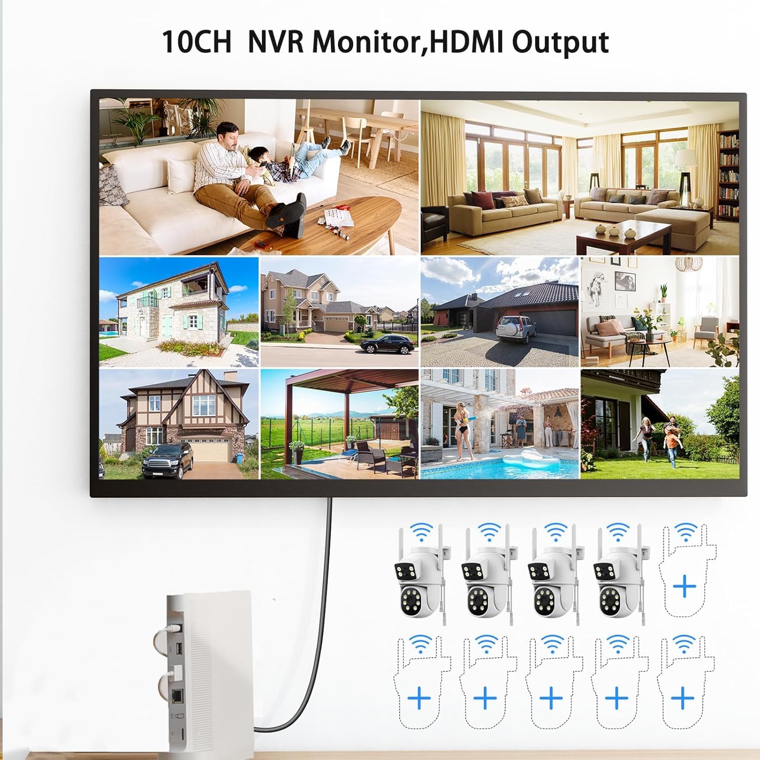 CAMPAMP Bezprzewodowy System Kamer Zewnętrznych Dual WiFi 24/7 Nagrywanie — miniatura 7