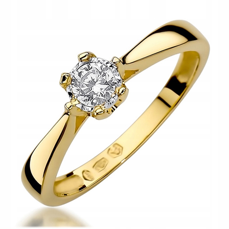 Zlatý Prstýnek pr. 585 Zásnubní Brylant 0.20ct 14k