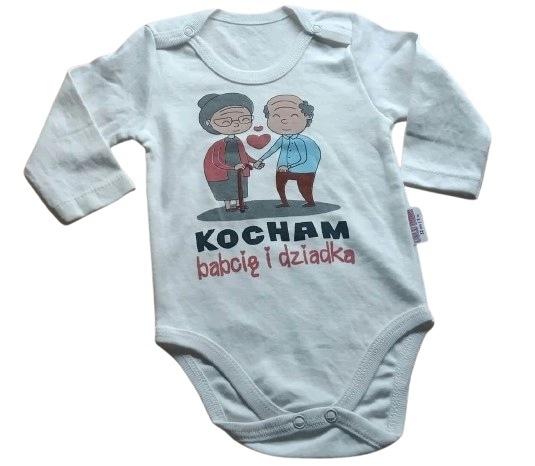 Body długi rękaw z napisami bawełna kocham babcię i dziadka — zdjęcie 2