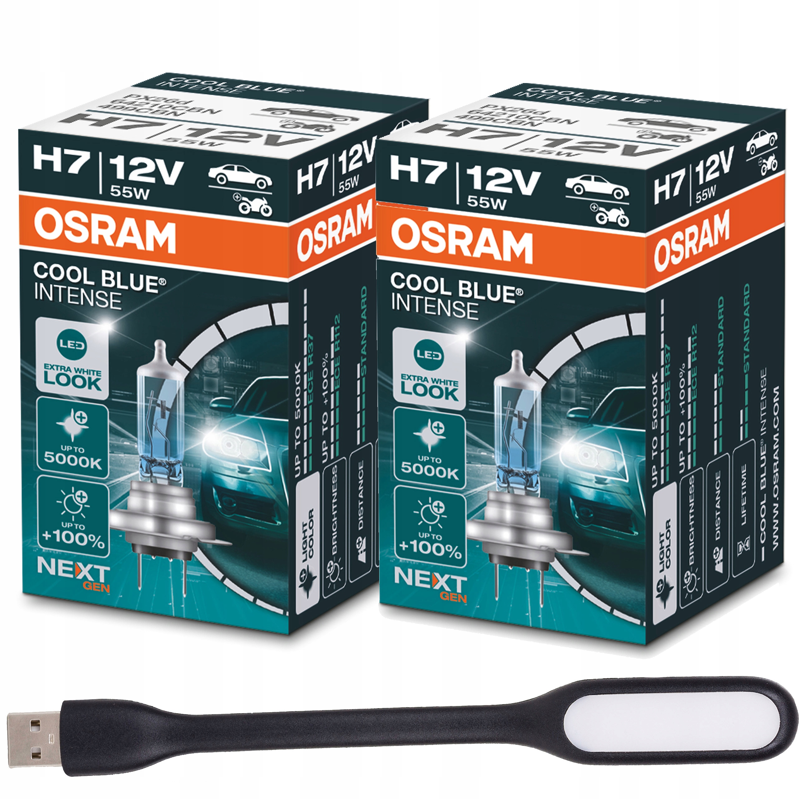 

Osram Cool Blue Intense NextGen H7 x2 Lampka Usb