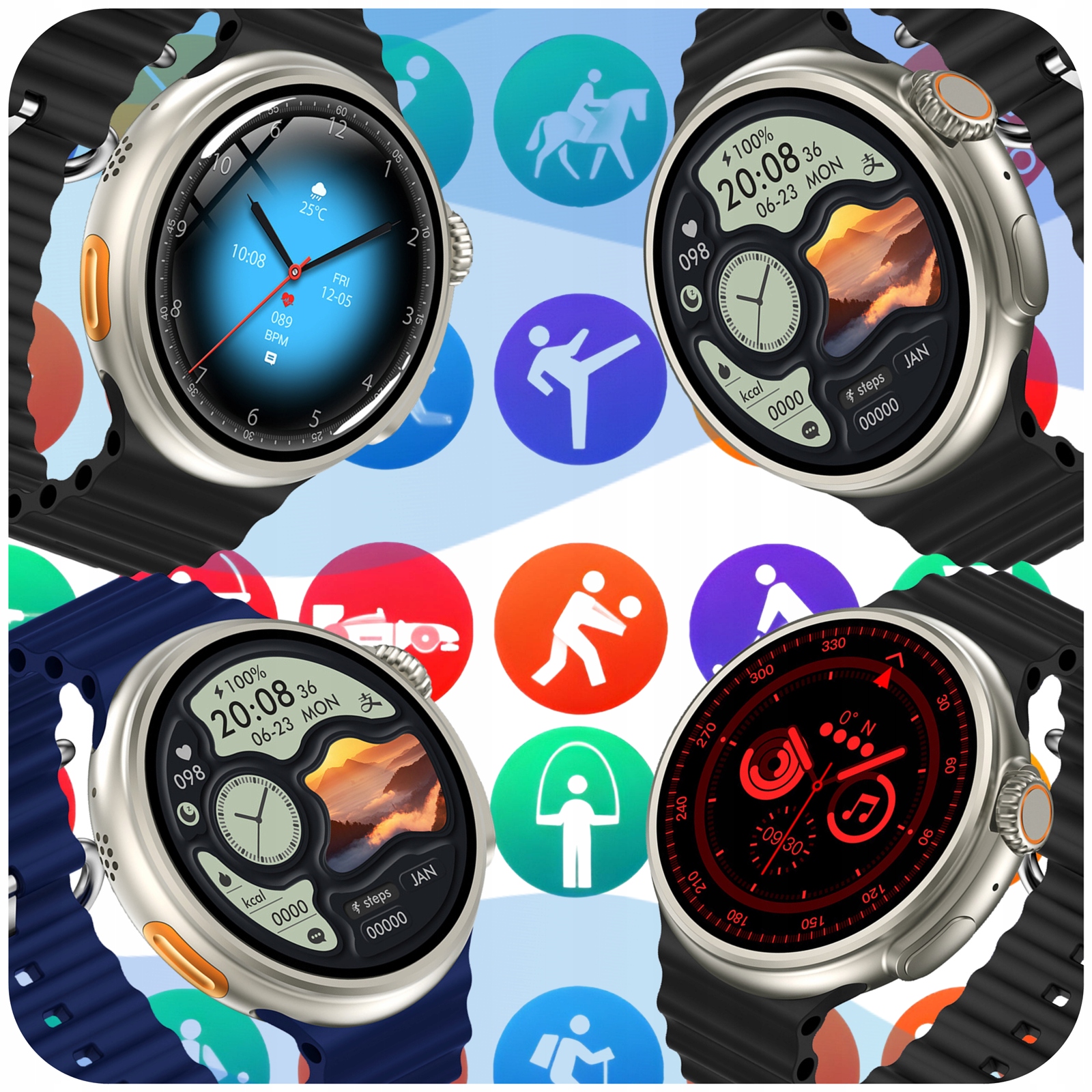 SMARTWATCH ZEGAREK SPORTOWY SMARTWATCH MĘSKI DAMSKI ROZMOWY PL GPS AMOLED Model inny