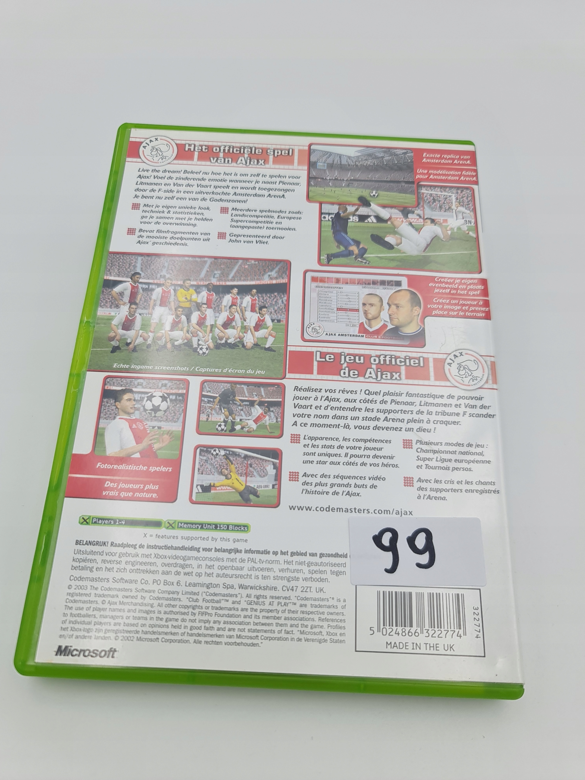 XBOX AJAX CLUB FOOTBALL Platforma Microsoft Xbox