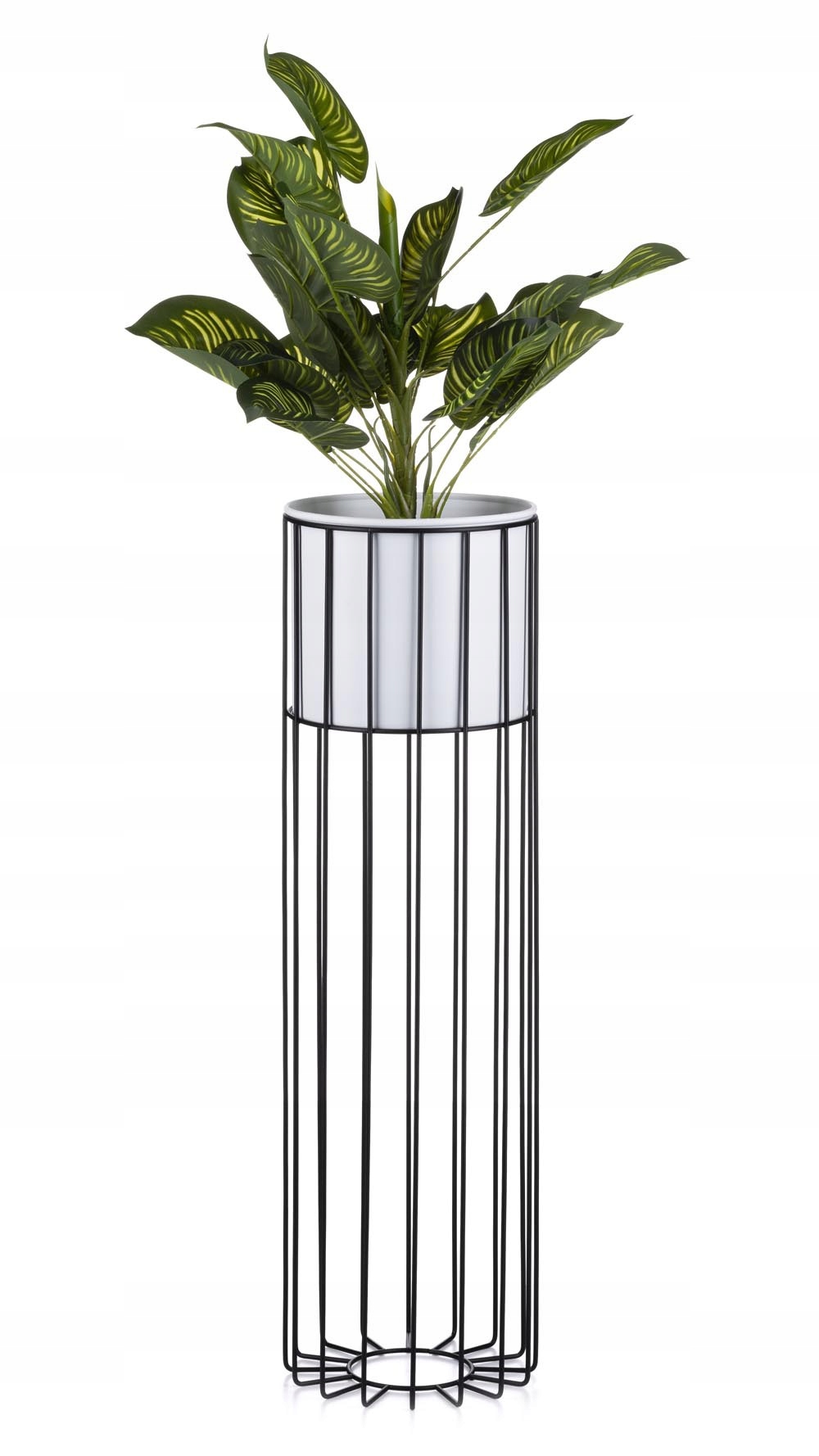 

Stojak na rośliny czarno biały 70 cm kwietnik Loft