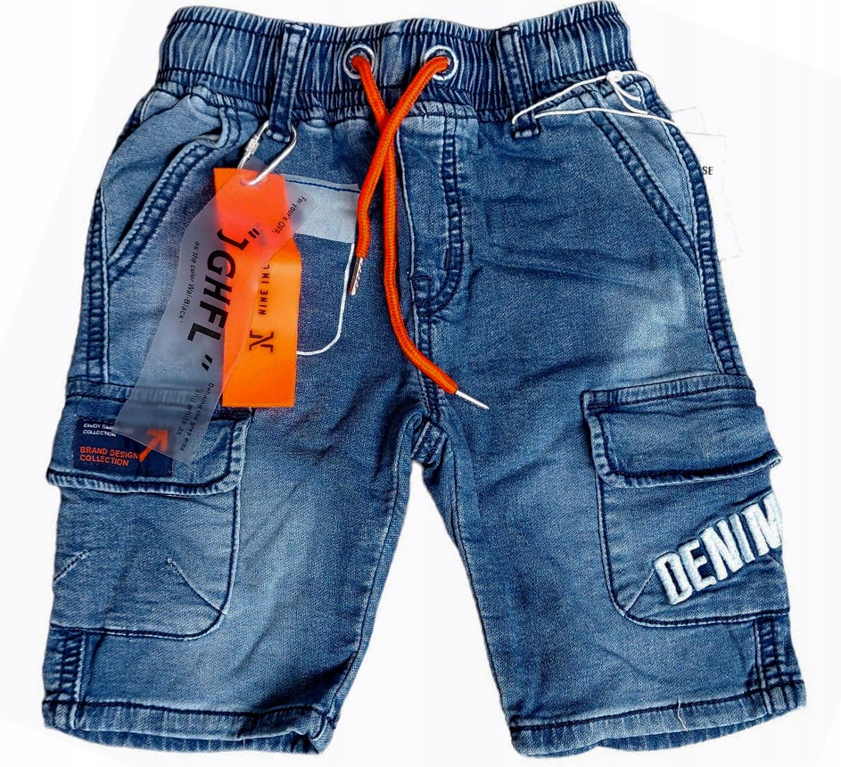 

122-128 Krótkie Spodenki Szorty Jeans bojówki Lato
