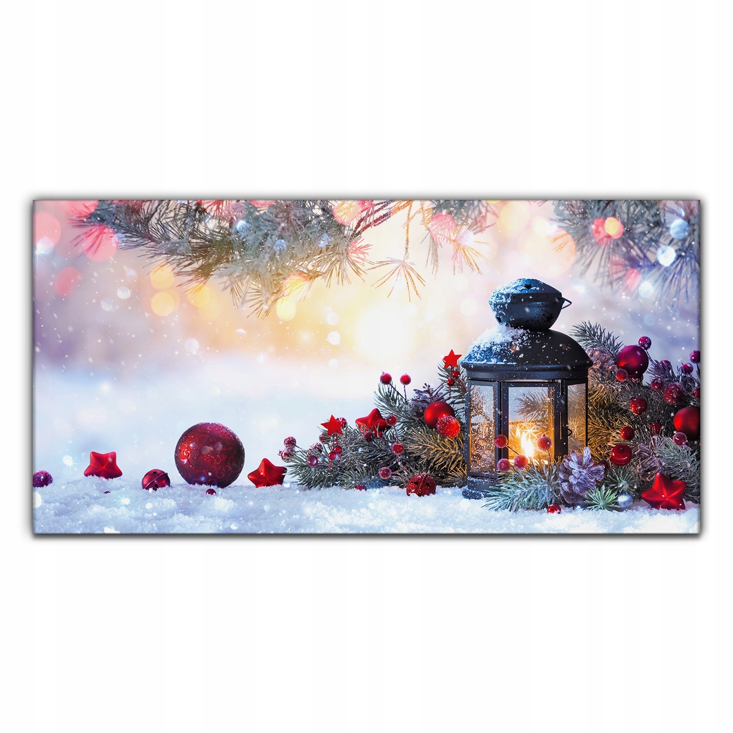 

Foto obraz canvas na ścianę Lampiony śnieg 140x70