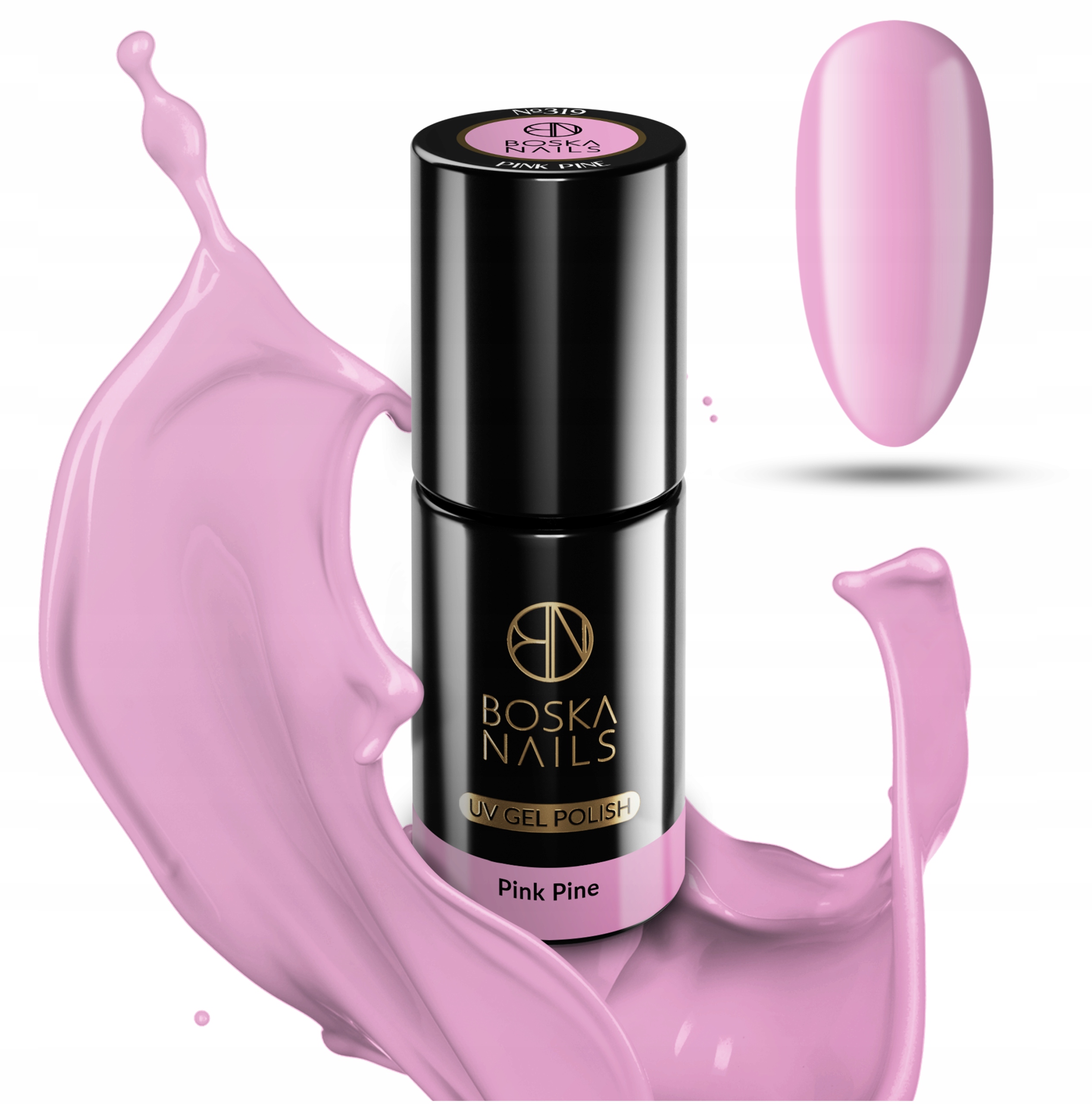 

Lakier Hybrydowy Divine pink pine pudrowy róż Uv