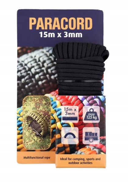 

Linka paracord 15m x 3mm kolor czarny