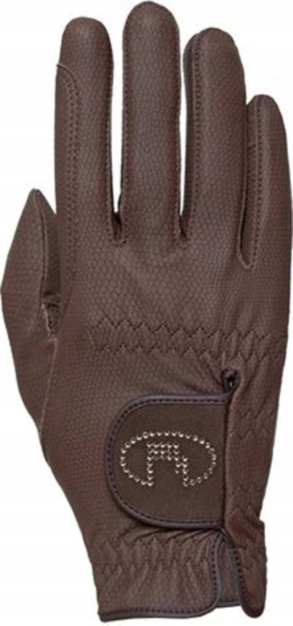 Jezdecké rukavice Lisboa Ladies Swarovski Mokka velikost 6,5