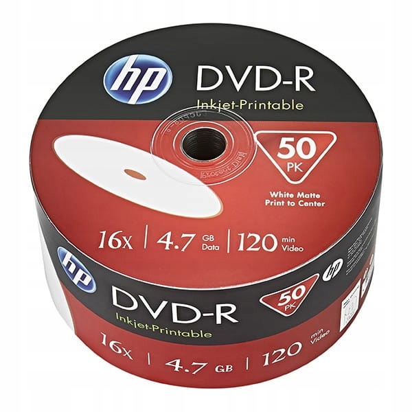 

Płyty Hp Dvd-r 4.7GB 50 Szt. Printable Nadruk