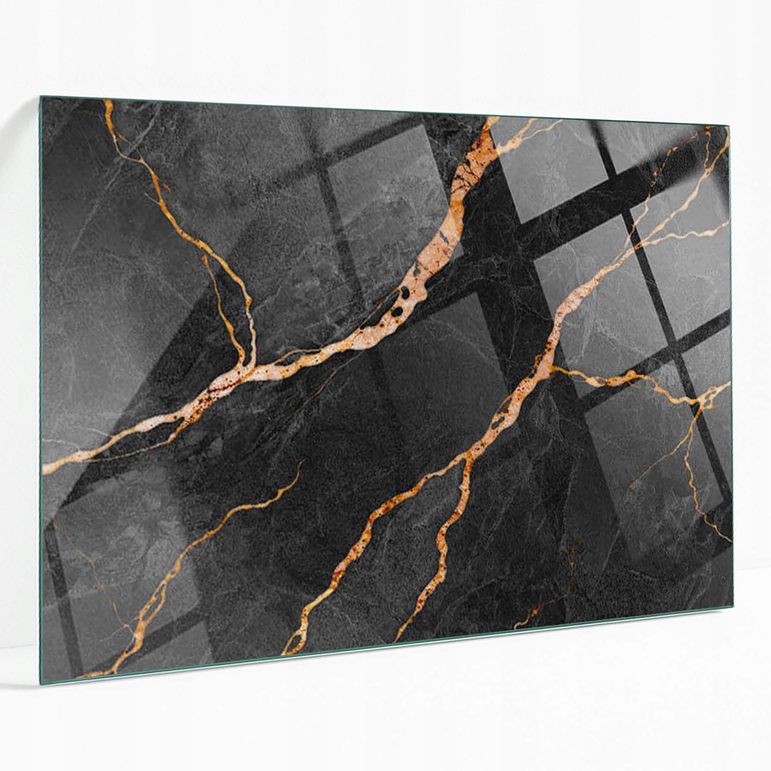 Dekorativní skleněná deska pro stůl s grafikou Mramorový vzor s žilkami 100 x 70 cm