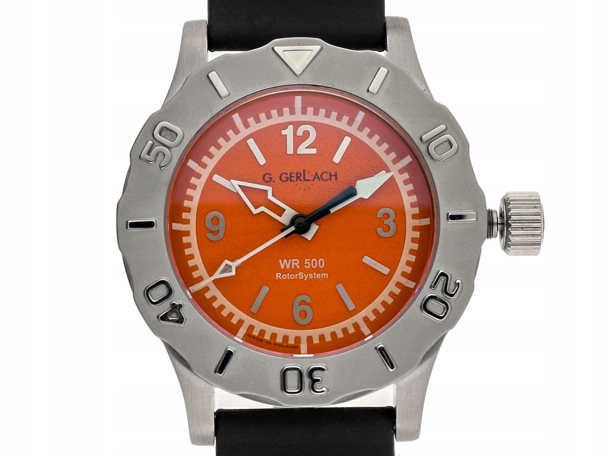 Hodinky G. Gerlach Bathyscaphe Oranžová Sada Mesh náramek