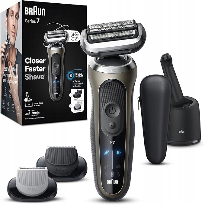 Braun Series 7 72-C7650CC Gold Elektrický Holicí Strojek SmartCare Station 4v1