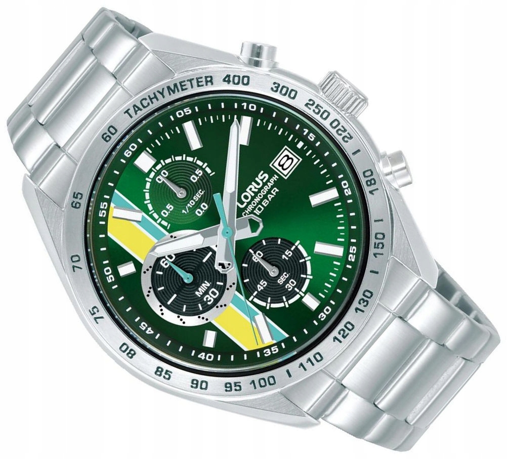 Ocelové Pánské Vodotěsné Sportovní Hodinky Lorus Chronograf RM395JX9 100M