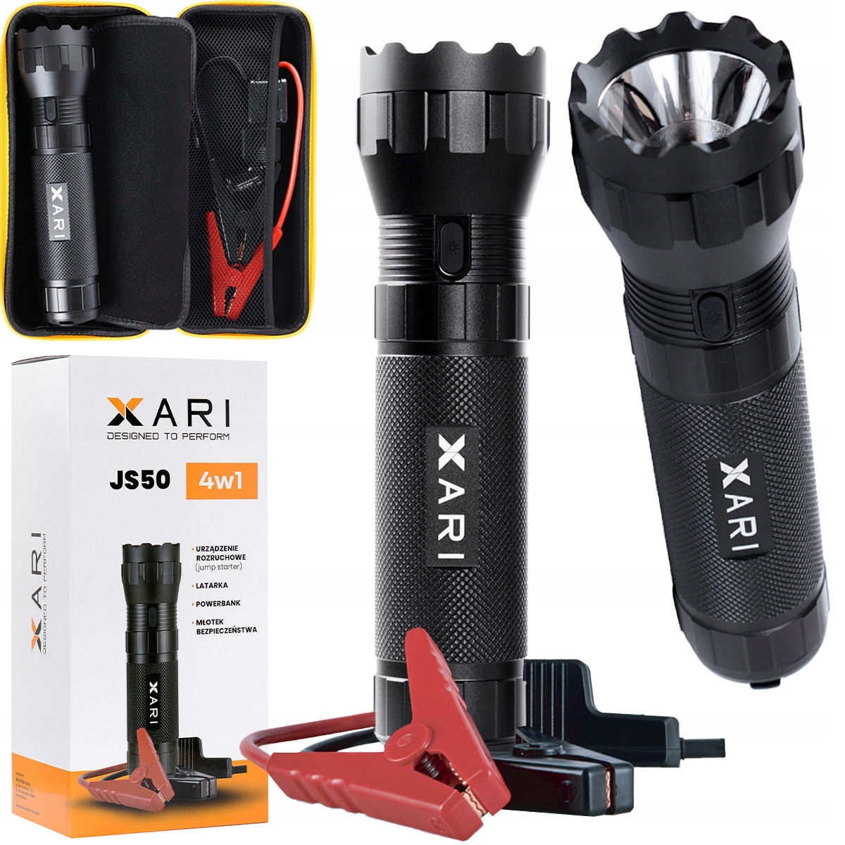 Startovací zařízení 4v1 Jump starter svítilna powerbank kladivo Xari JS50