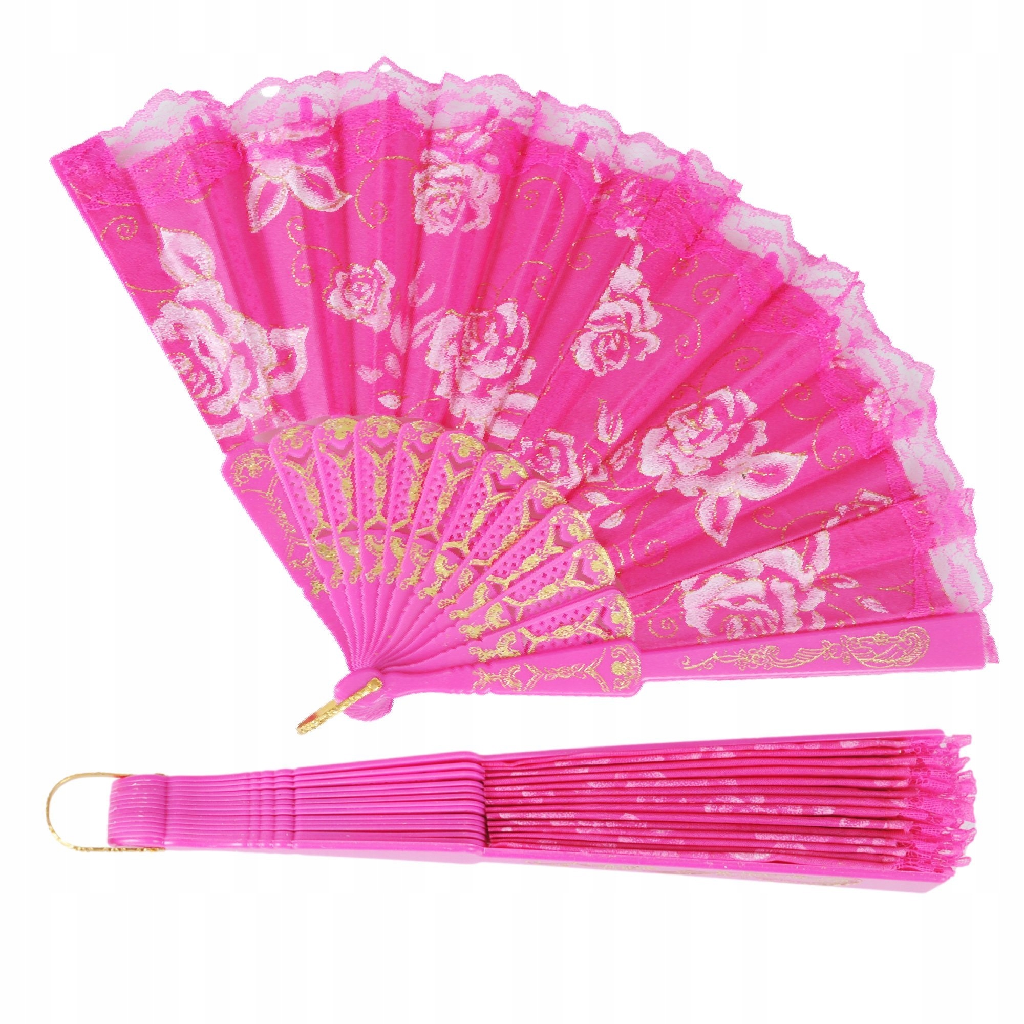 WACHLARZ JAPOŃSKI SKŁADANY KORONKOWY OZDOBNY