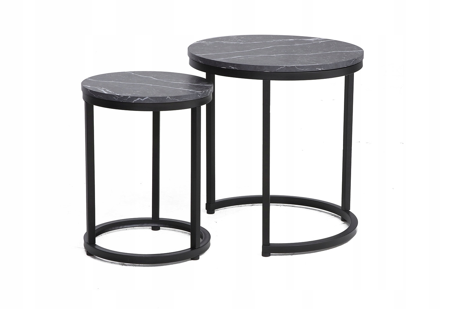 Lavica konferenčný stolík Hola, čierny mramorový efekt/čierna, sada Sig