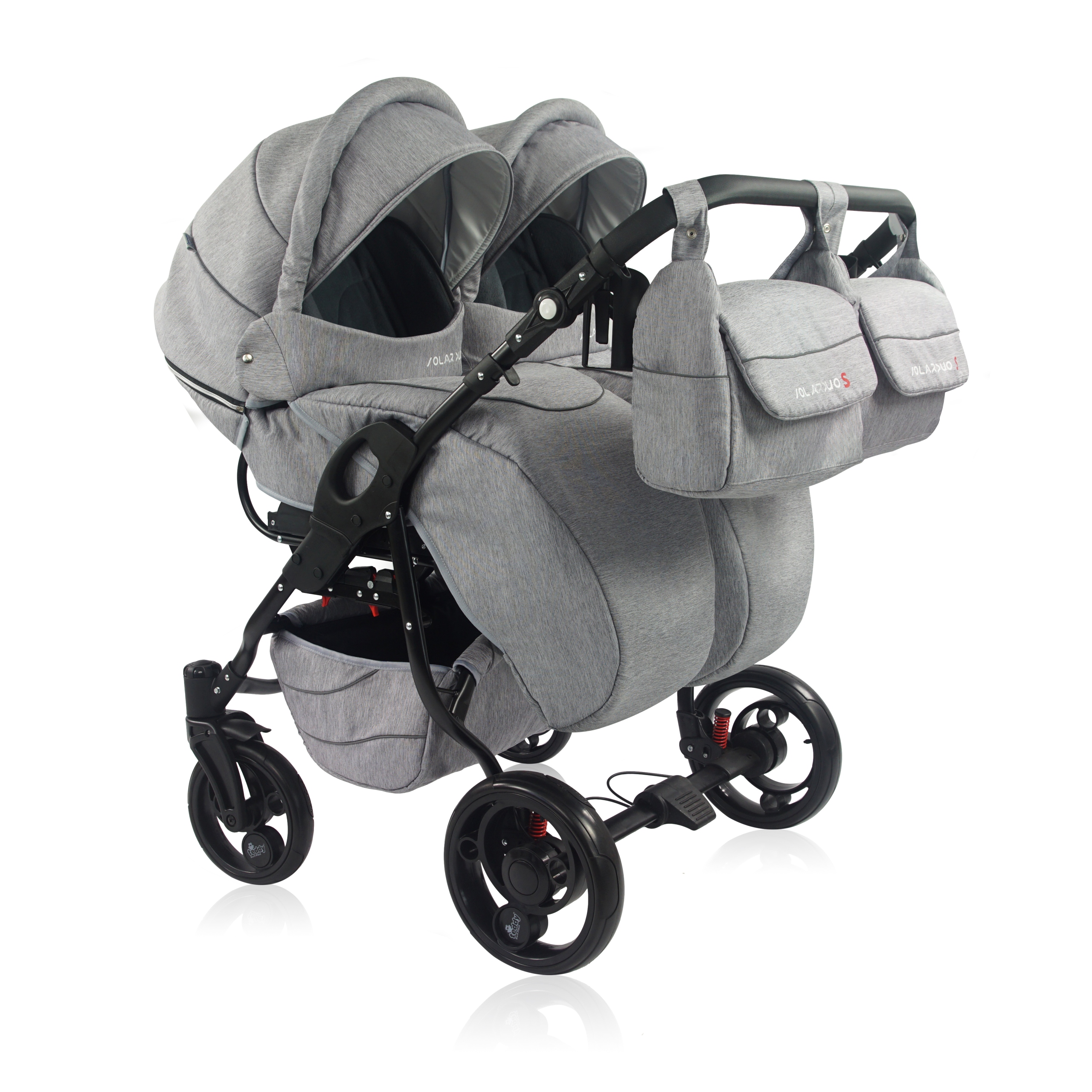 Wózek dziecięcy dla bliźniaków, bliźniak 2w1 Solar Duo S ! PL ! 79cm szer ! Stelaż Aluminiowy