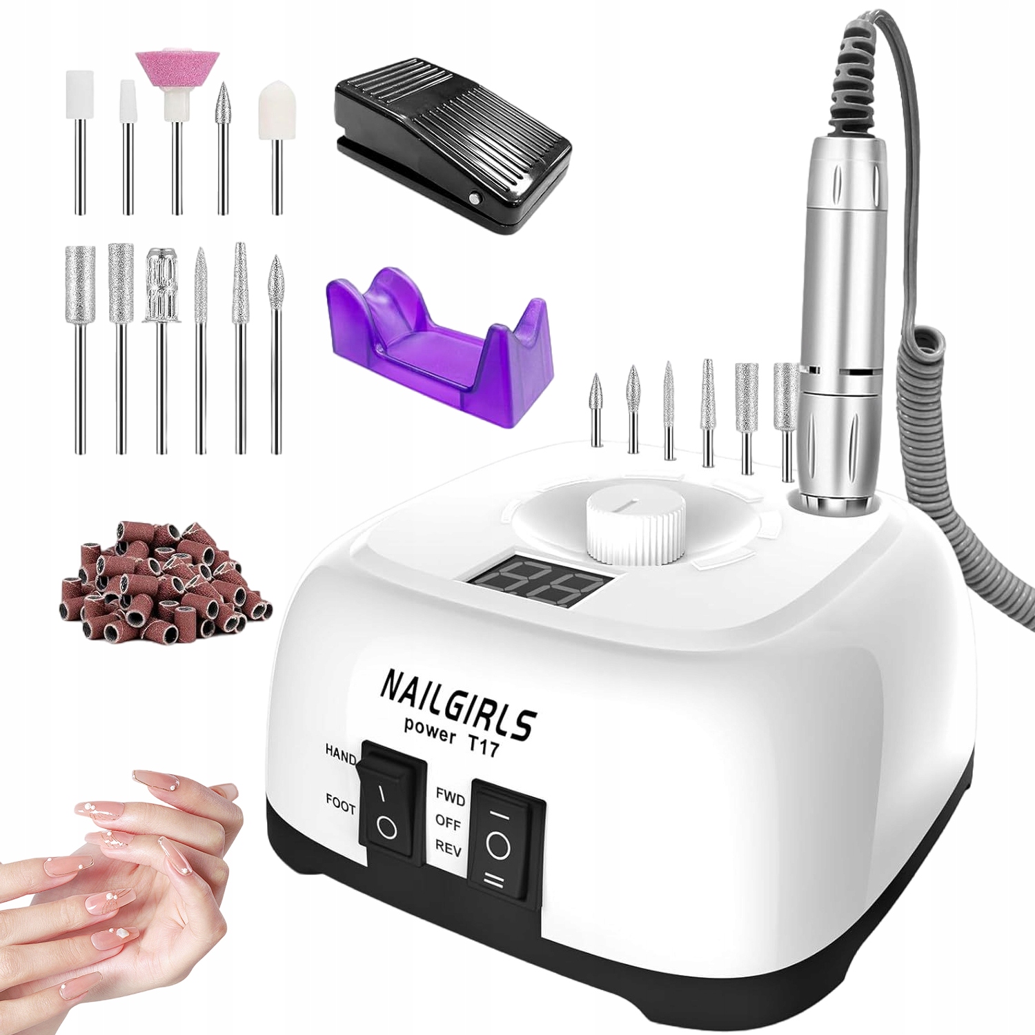 Profesionální Bruska na nehty Manikúra Pedikúra Silná