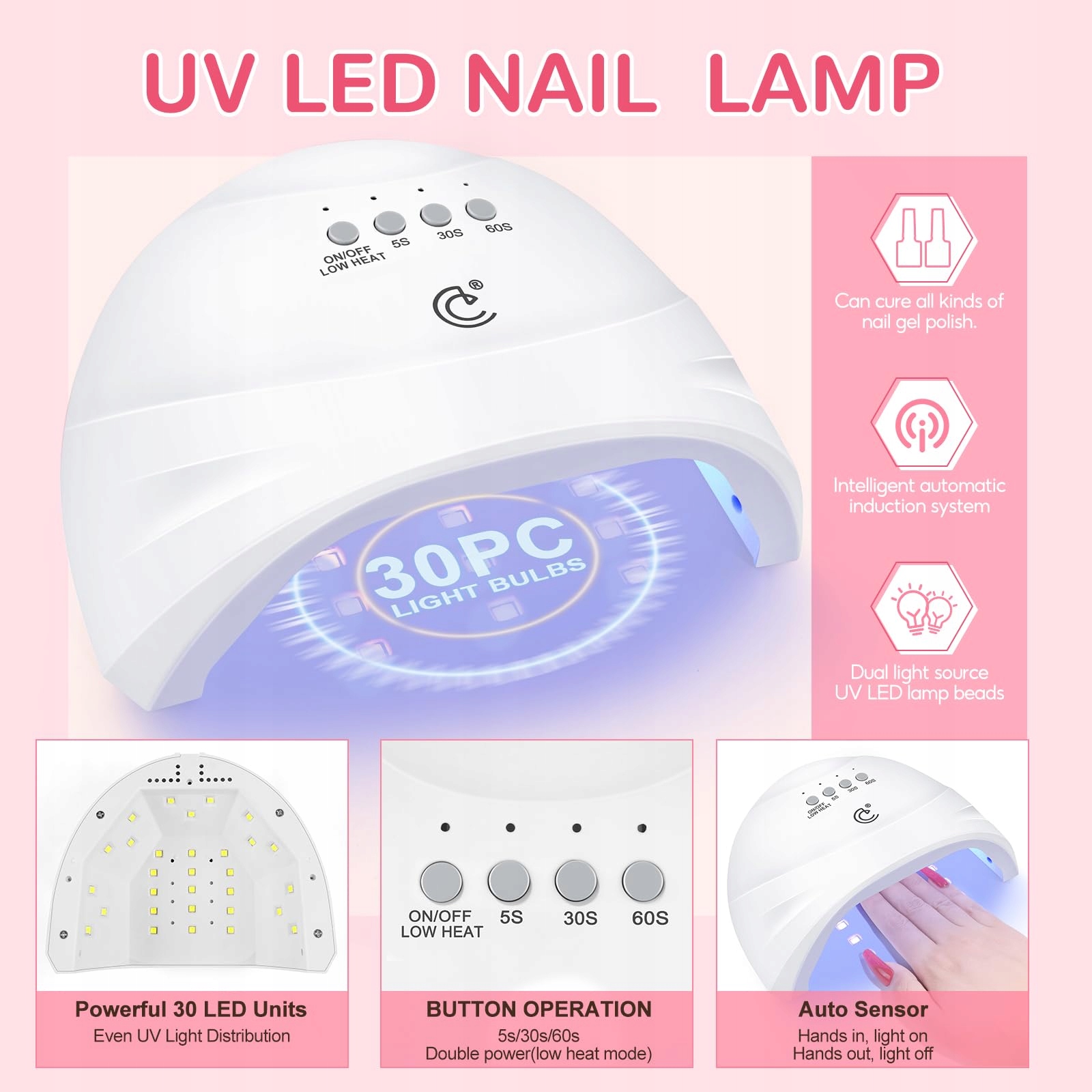 PEACECOLOR Zestaw Lakierów UV z Lampą 35 Kolorów Żelowe Paznokcie — miniatura 5