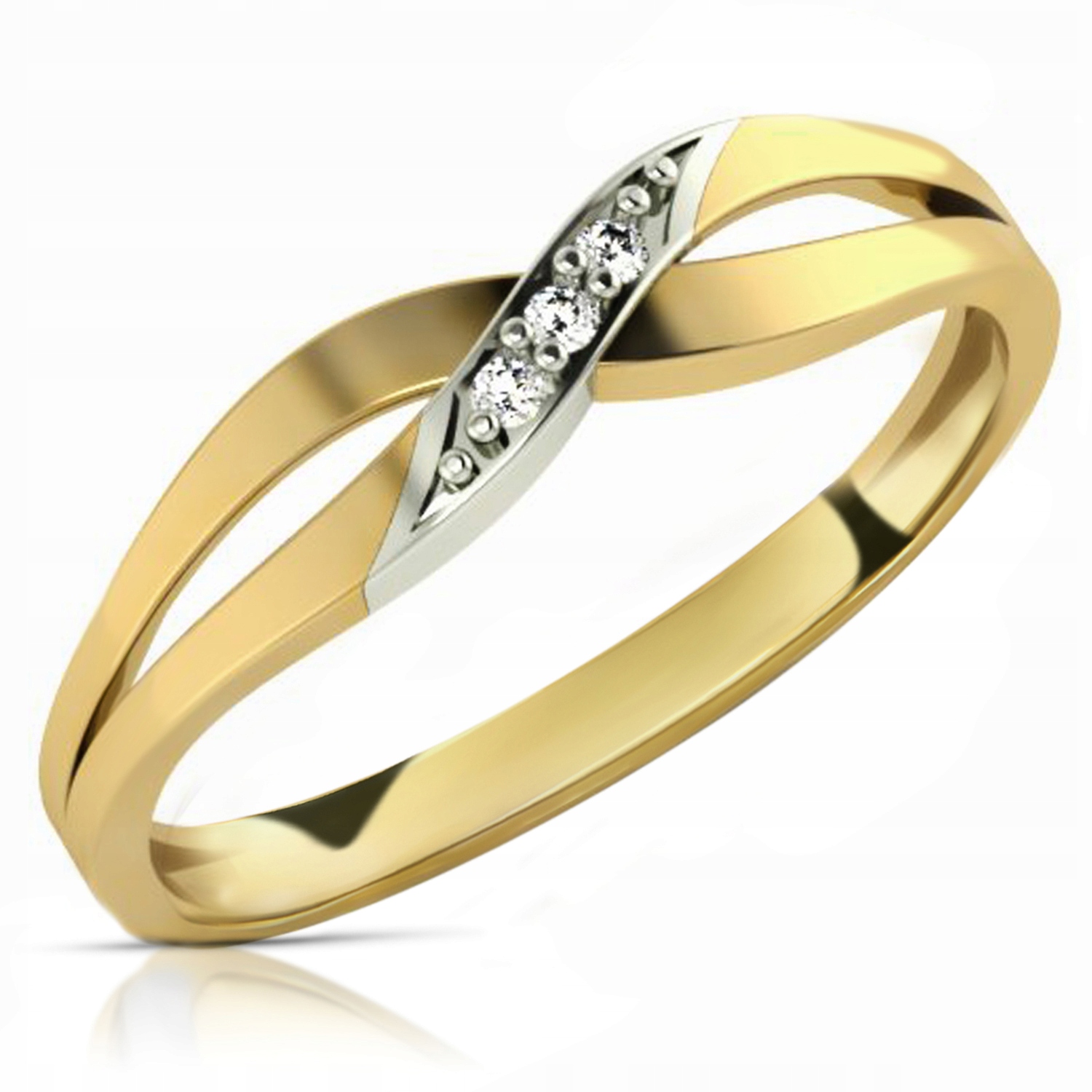 

Złoty Pierścionek Zaręczynowy 333 8K Cyrkonia r11