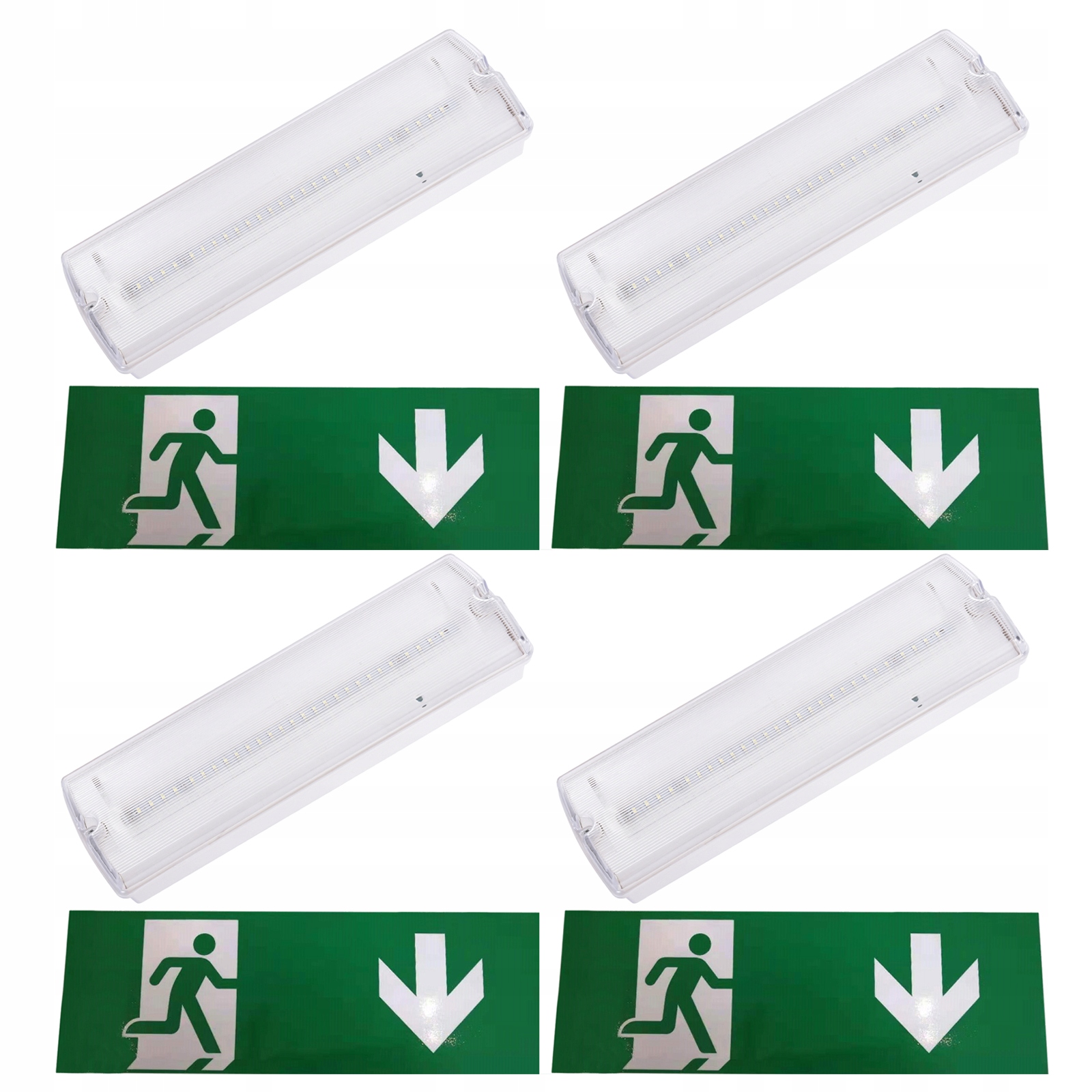 

4x Oprawa awaryjna ewakuacyjna Led Exit na dół