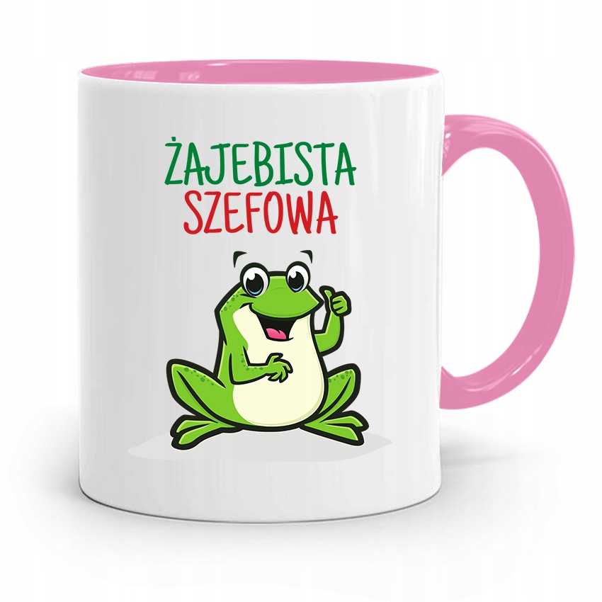 

Kubek Różowy Dla Szefa Żajebista Szefowa