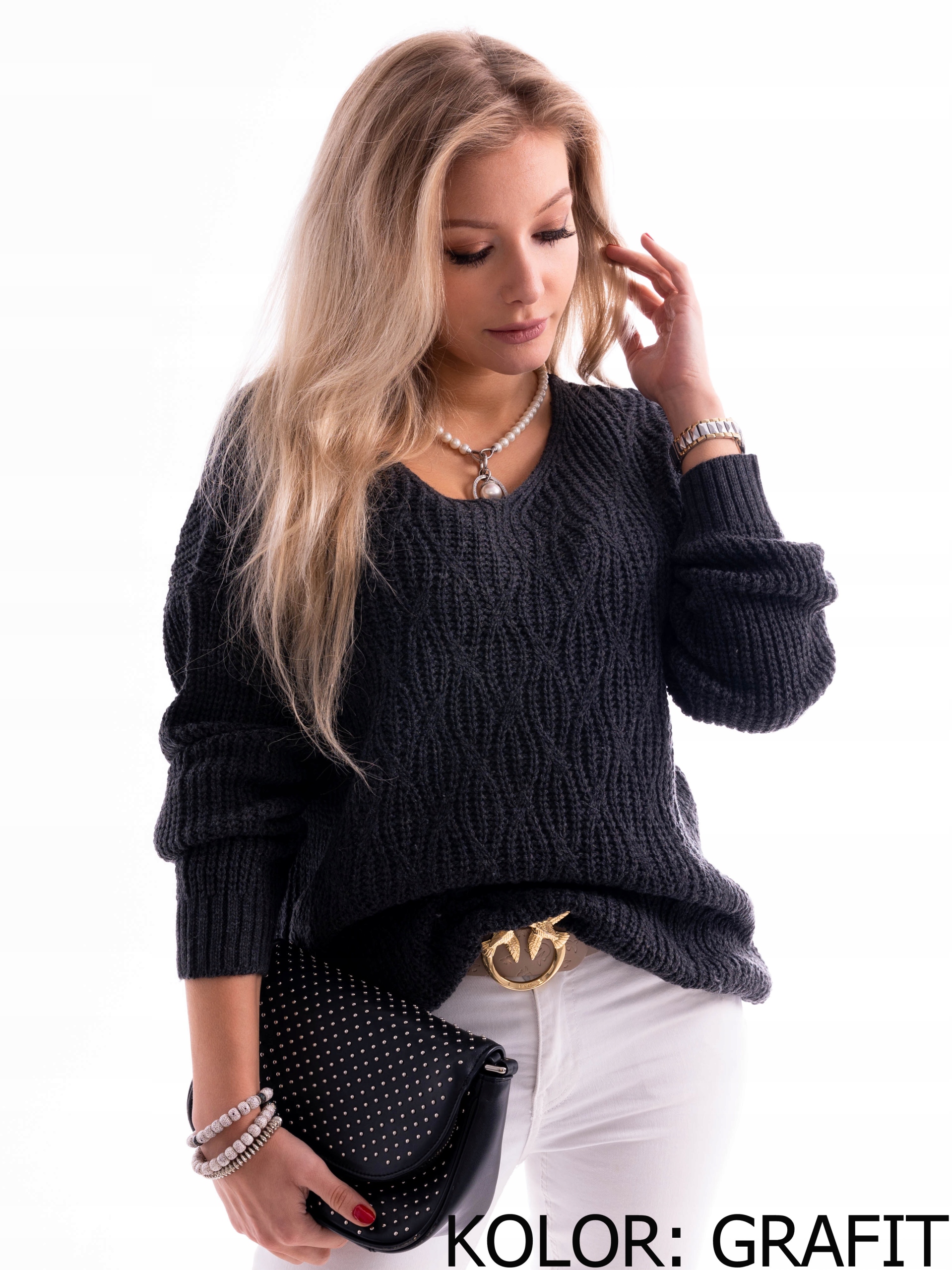 Modny Sweter KOBIECY SWETEREK Dużo Kolorów Marka Mabaje