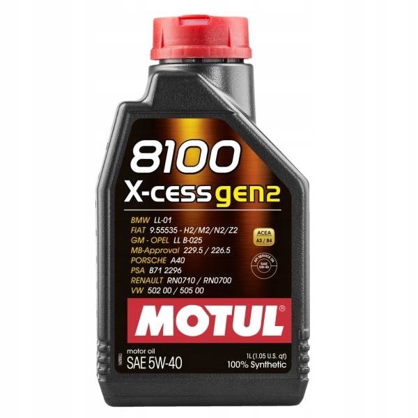 Olej Motul 8100 X-cess gen2 5W40 1L 109774 LL-01 226.5 229.5 RN0710 502 505