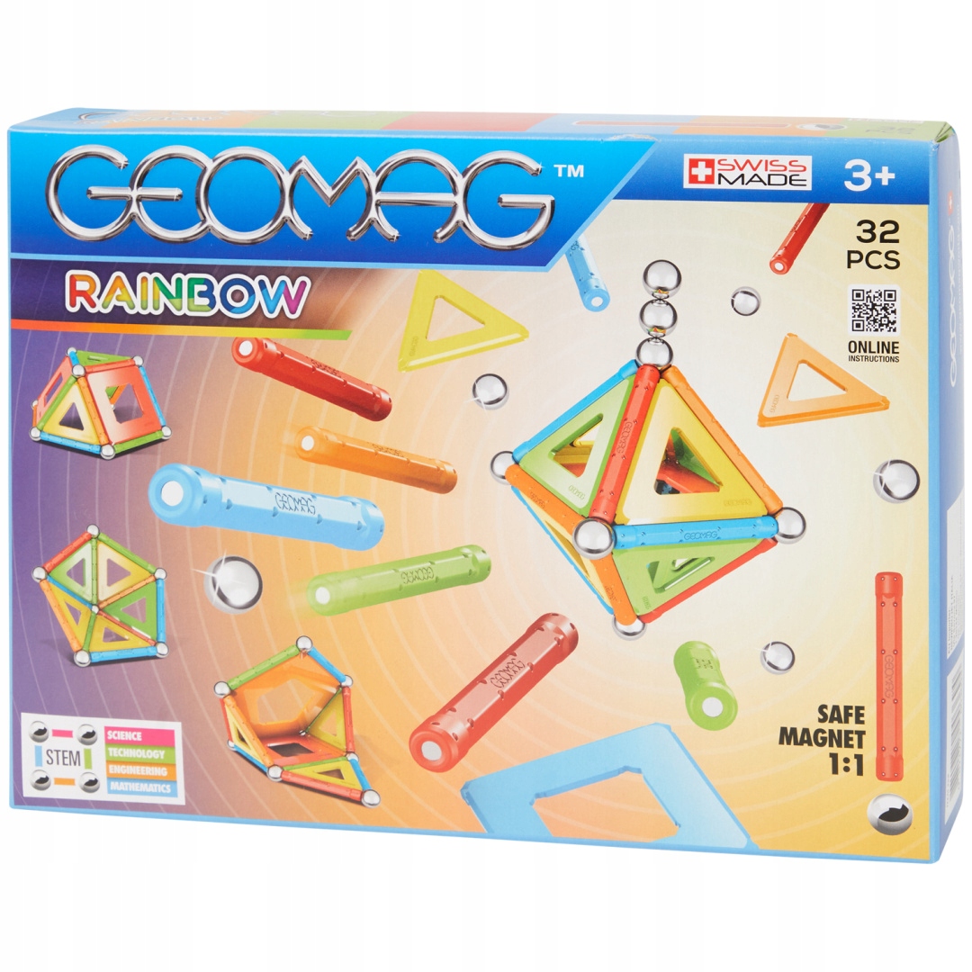 Klocki magnetyczne Geomag Rainbow 32 elementy