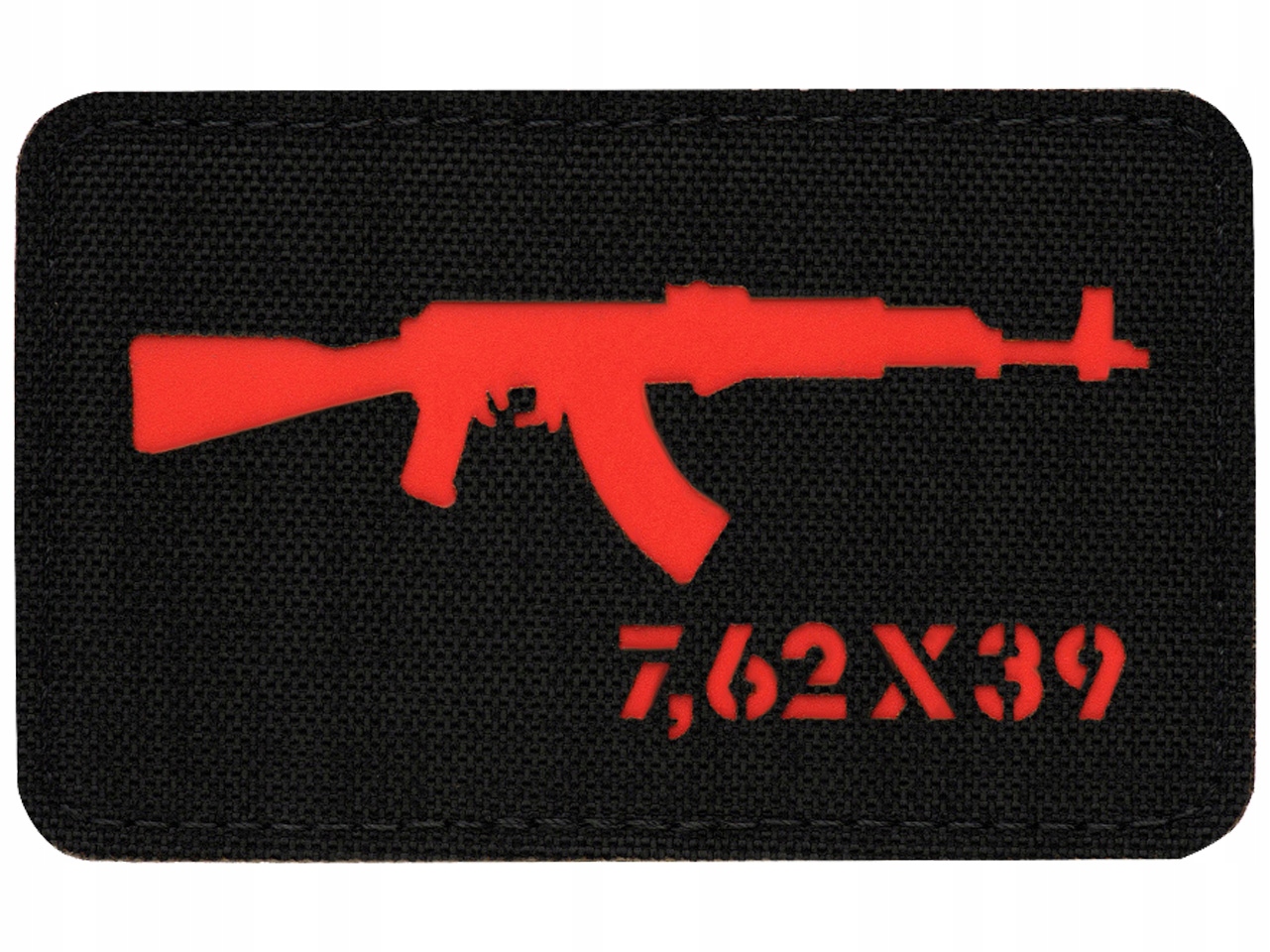 Naszywka Karabin Akm 7,62X39 laser cut M-Tac 8 x 5 cm cordura czerwona