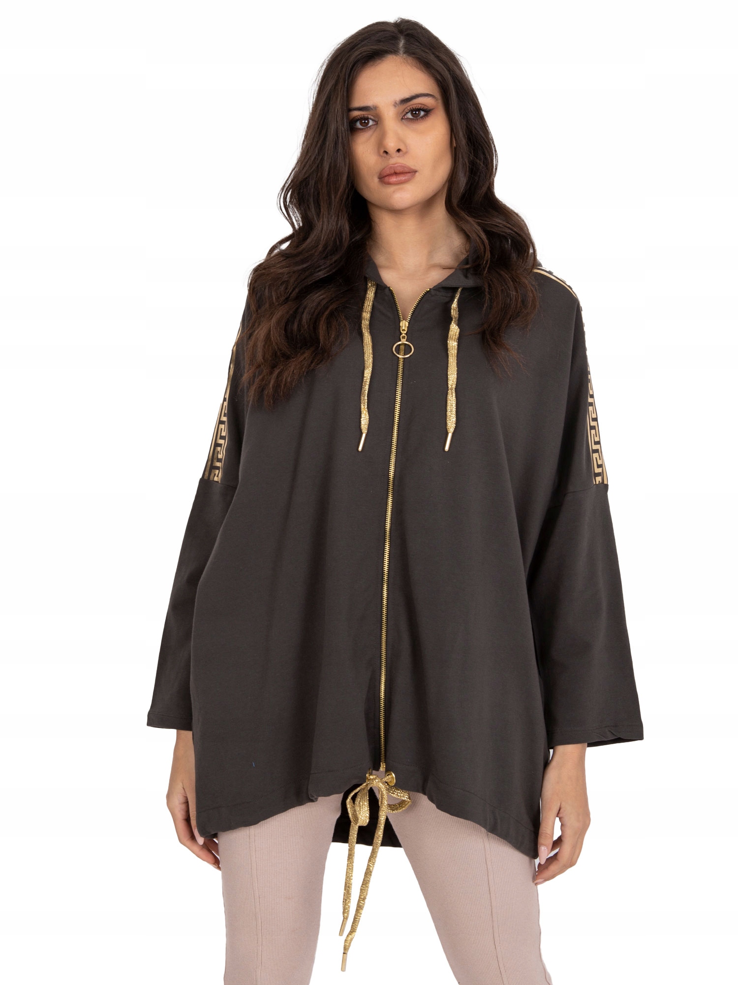 

Rozpinana Bluza Damska z kapturem suwak - L/XL