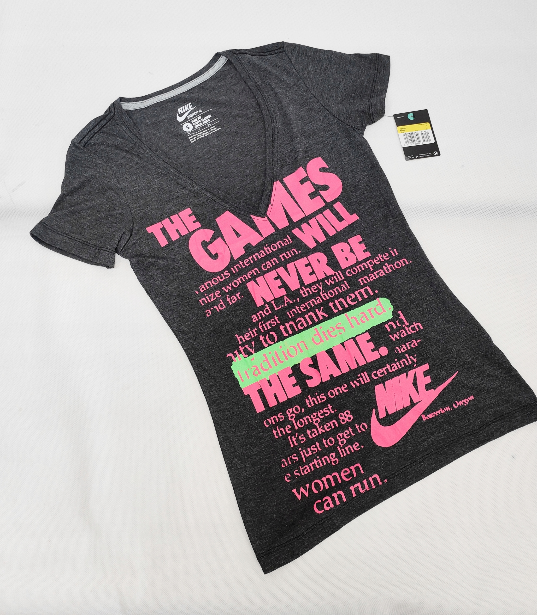 

Koszulka Damska T-shirt Szary Slim Fit Nike L