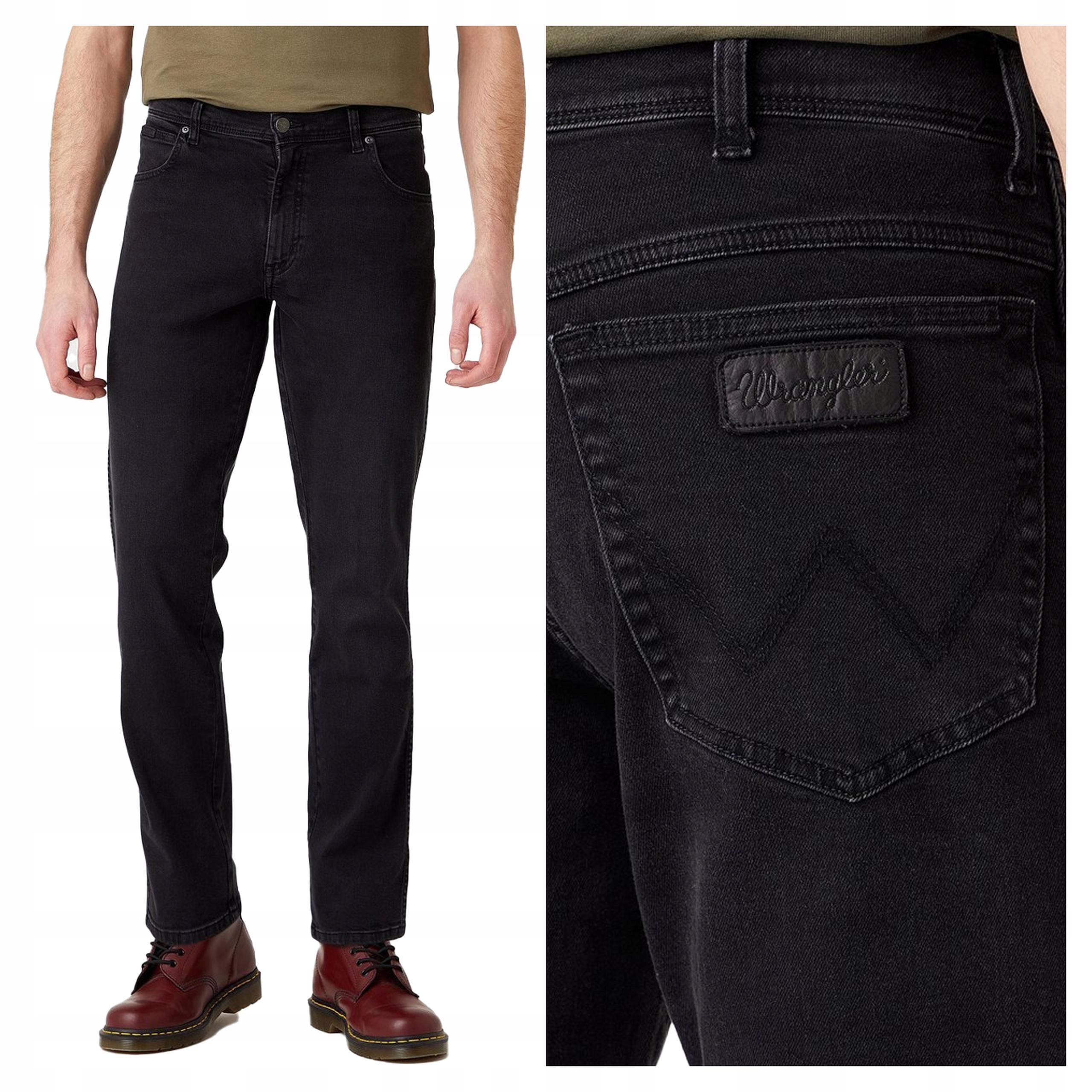 Wrangler Texas Slim pánské černé bavlněné džínové kalhoty W32 L36