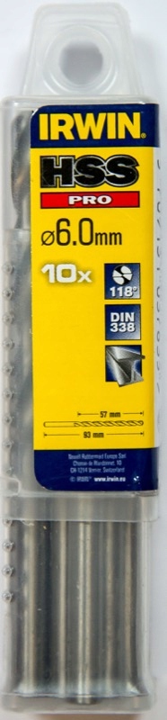 

Wiertło do metalu 6 mm 10szt HSS-Pro Din 338 Irwin