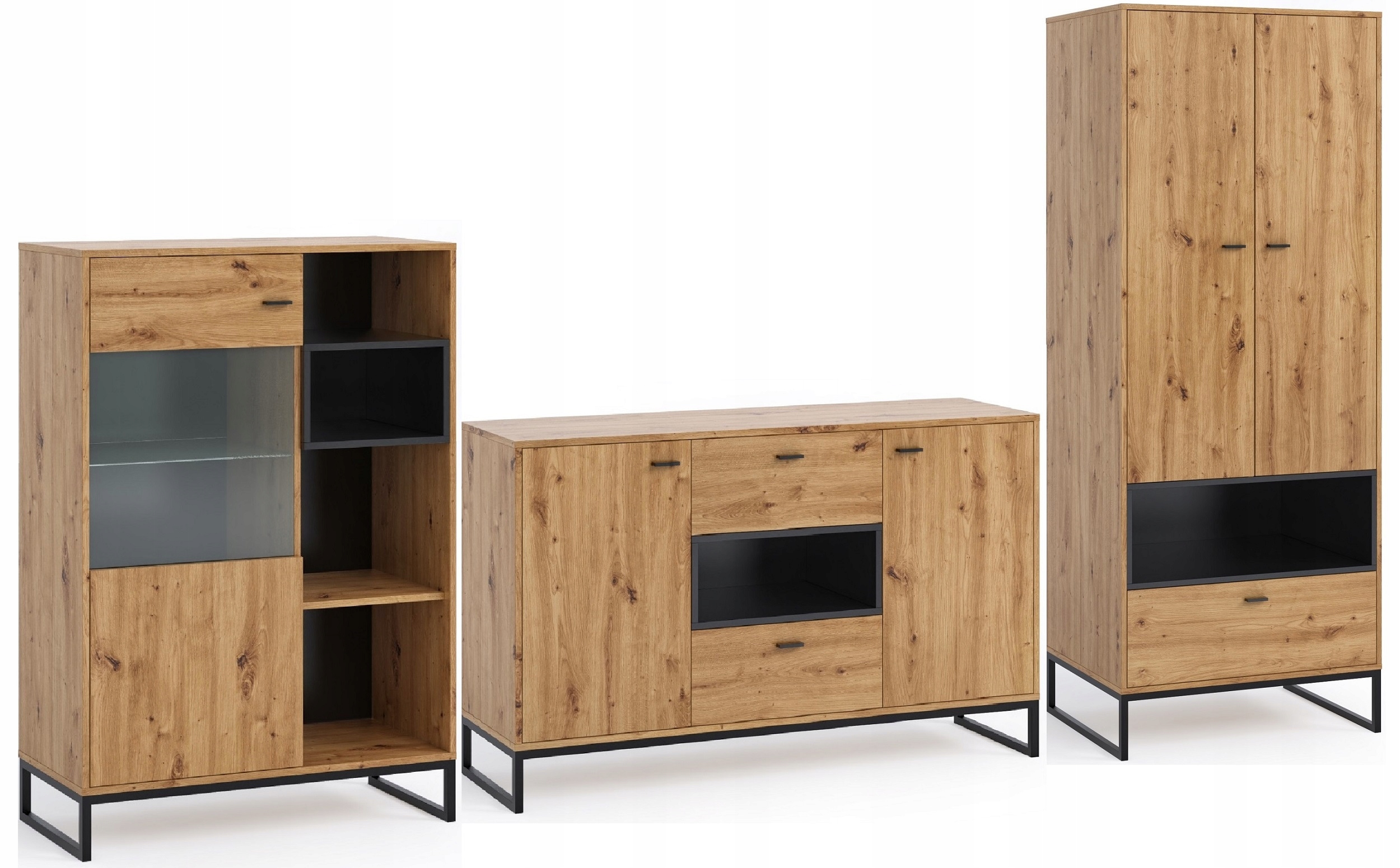 

meble witryna rtv komoda zestaw mebli loft Olier H