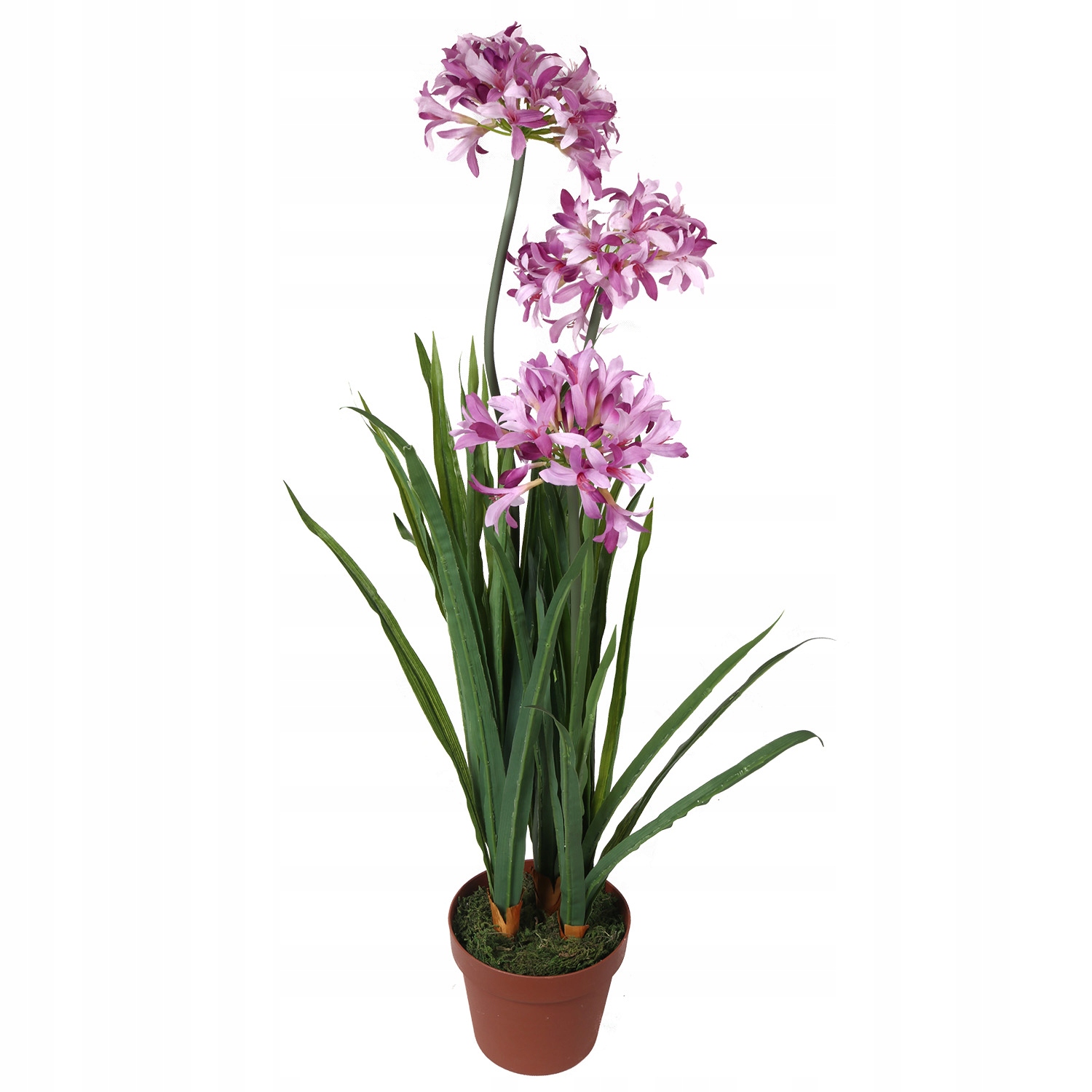 Růžový dekorativní česnek v květináči 85 cm Umělé Květy Do Domácnosti Jako Živé