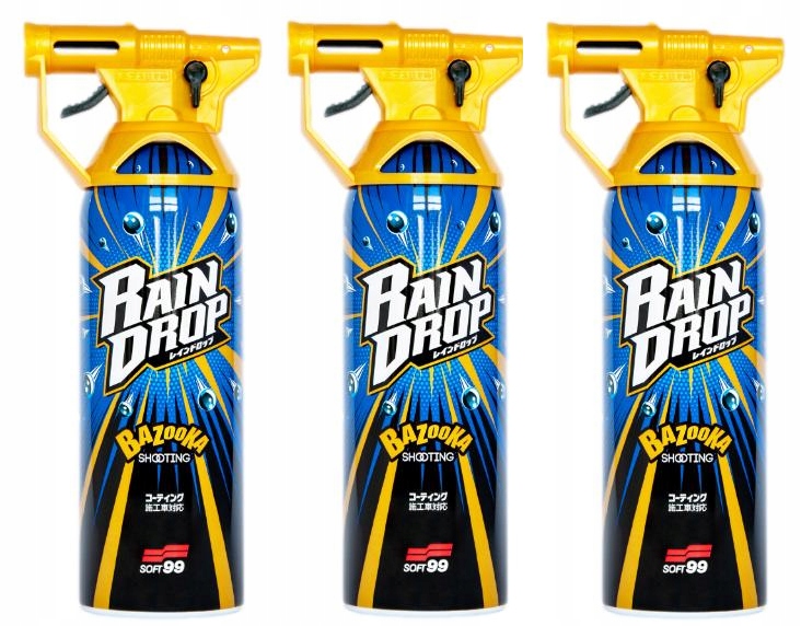 3 X SOFT99 Rain Drop Bazooka Povrchová Úprava Na Mokrý Lak 300 ml